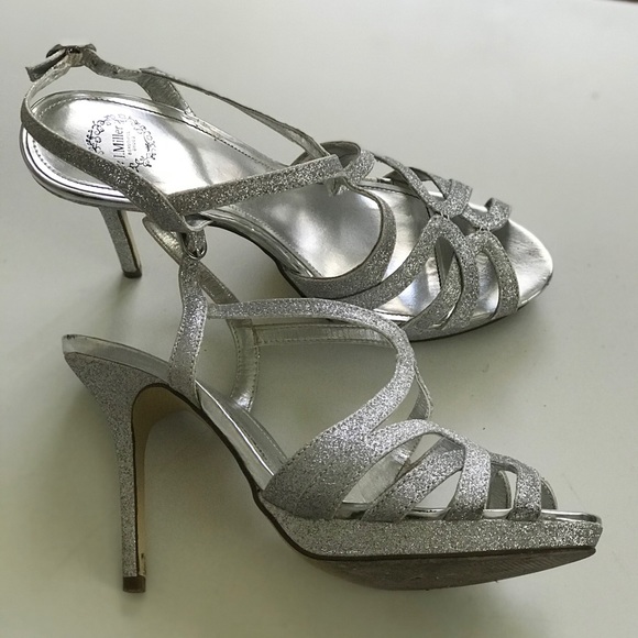J. Miller Silver Platform Sandals Size 9M - Picture 2 of 5